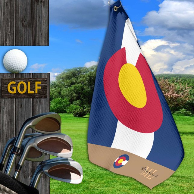 Colorado Fahne & Colorado mit Monogramm / Golftüch Golfhandtuch (Von Creator hochgeladen)