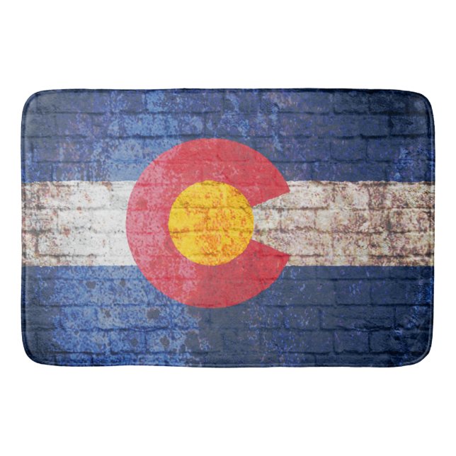 Colorado Fahne grunge Backsteine Badematte (Vorderseite)