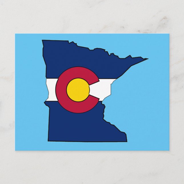 Colorado Fahne Minnesota Kontur Postkarte (Vorderseite)