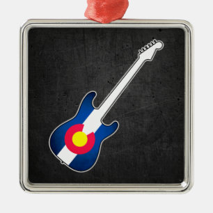 Colorado Fahnengitarre Grunge Quadrat Ornament Aus Metall