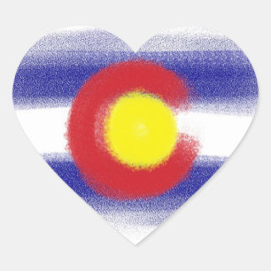 Colorado Fahnenkreide Herz-Aufkleber