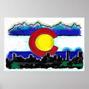 Colorado Fahnenmaler-Skyline-Poster Poster