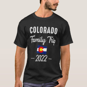 Colorado Family Trip 2022 Denver Map Flag Co Souve T-Shirt