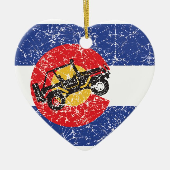 Colorado Flag 4 Wheeler Keramik Ornament (Vorne)