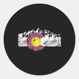 Colorado Flag Berge erschüttert Runder Aufkleber