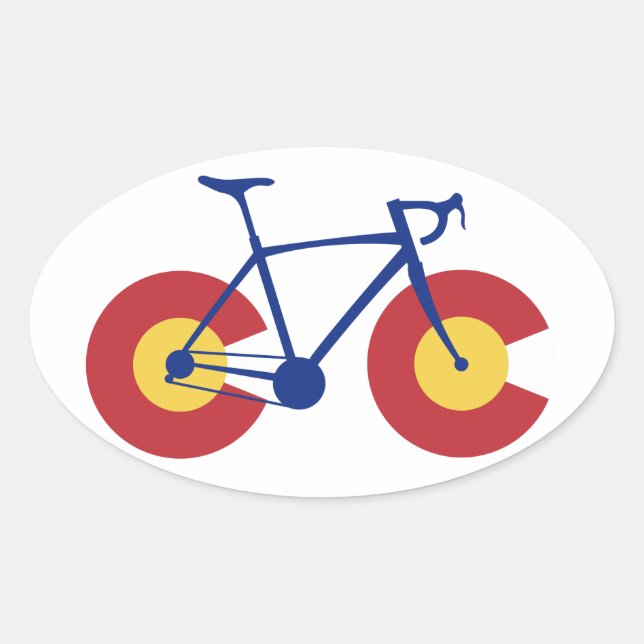 Colorado Flag Bicycle Ovaler Aufkleber (Vorderseite)