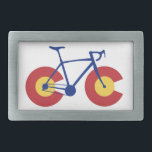 Colorado Flag Bicycle Rechteckige Gürtelschnalle<br><div class="desc">Colorado hat das beste Reiten im Land,  Gehäuse geschlossen. Straße,  Berg,  Fett-Bike,  du nennst es. Fahrt Colorado!</div>