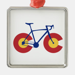 Colorado Flag Bicycle Silbernes Ornament
