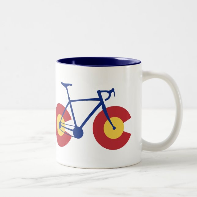 Colorado Flag Bicycle Zweifarbige Tasse (Rechts)