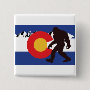 Colorado Flag Bigfoot Button