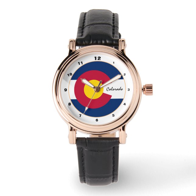 Colorado Flag & Colorado Fashion USA /design Armbanduhr (Vorderseite)