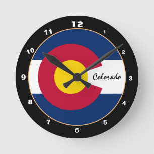 Colorado Flag & Colorado mode / design USA Runde Wanduhr
