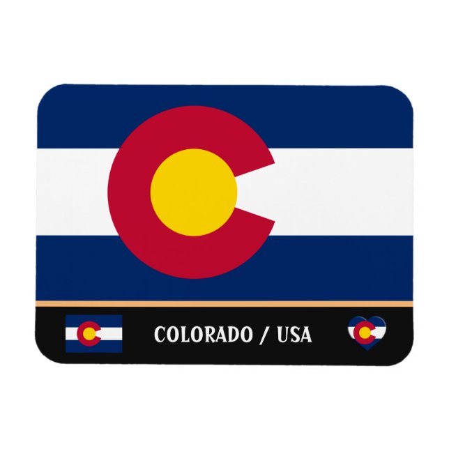 Colorado Flag & Colorado Staat /travel America Magnet (Horizontal)