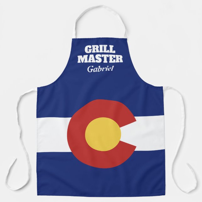 Colorado Flag Custom GRILLEN Kochen Schürze für Mä (Vorderseite)