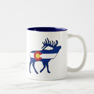 Colorado Flag Elch Zweifarbige Tasse