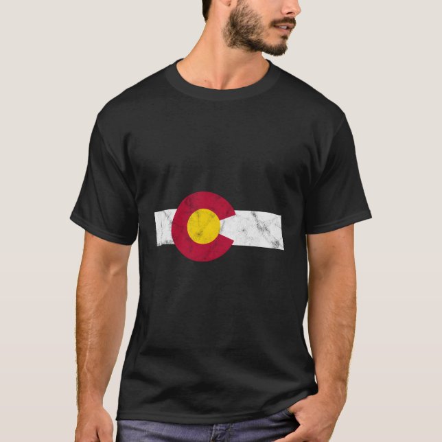Colorado Flag erschüttert T-Shirt (Vorderseite)