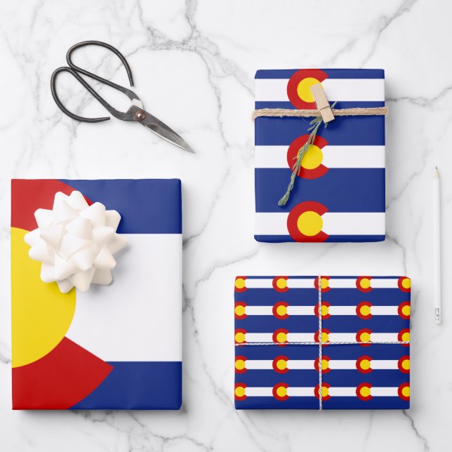 Colorado Flag Geschenkpapier Set (Vorderseite)