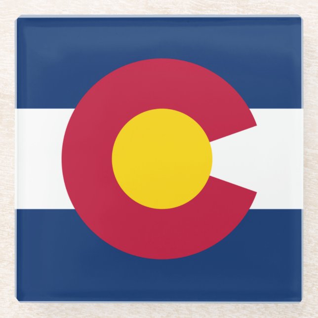 Colorado Flag Glass Untersetzer (Vorderseite)