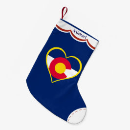 Colorado Flag Herz Personalisiert blau Kleiner Weihnachtsstrumpf