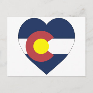 Colorado Flag Herz Postkarte