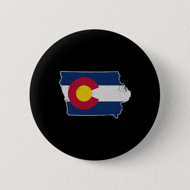 Colorado Flag Iowa Transplant Home Vacation Family Button (Vorderseite)