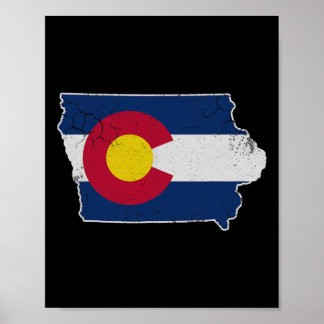 Colorado Flag Iowa Transplant Home Vacation Family Poster