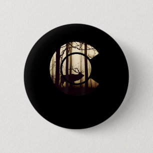 Colorado Flag Logo Elche Jagen Männer Button