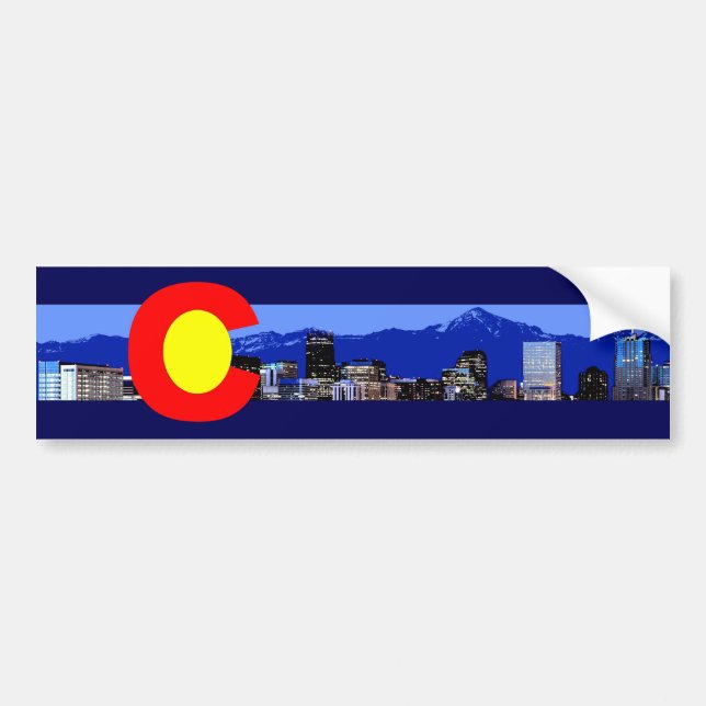 Colorado Flag mit den Bergen Autoaufkleber (Vorne)
