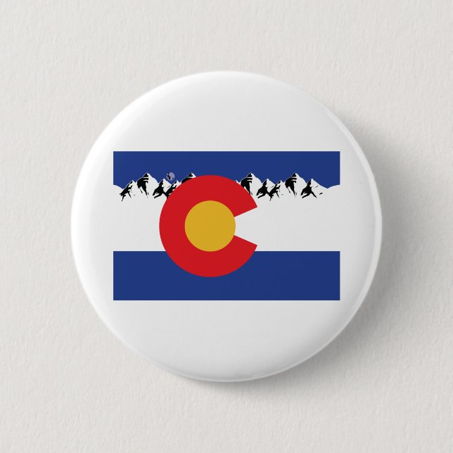 Colorado Flag mit den Bergen Button (Vorderseite)