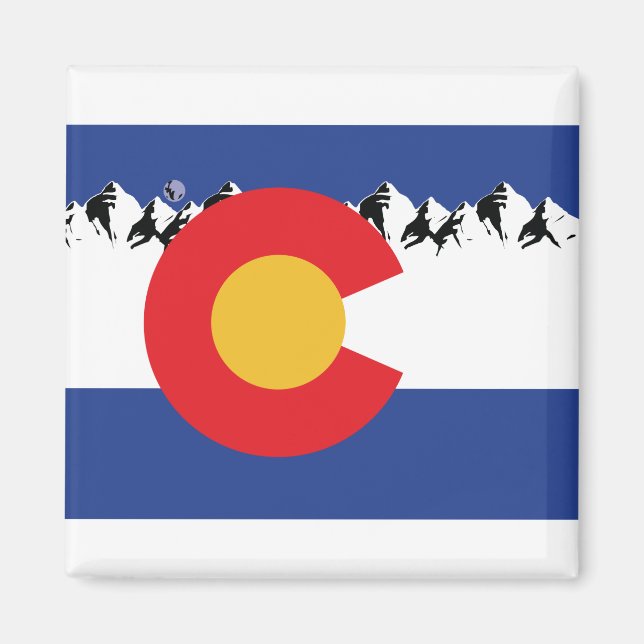 Colorado Flag mit den Bergen Magnet (Vorne)