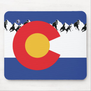 Colorado Flag mit den Bergen Mousepad