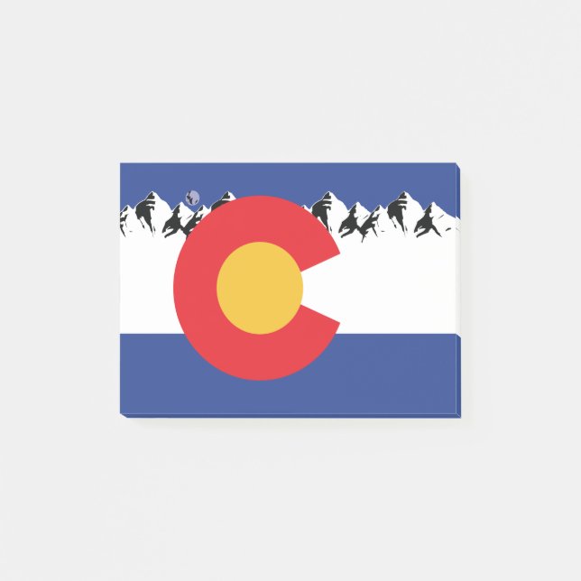 Colorado Flag mit den Bergen Post-it Klebezettel (Vorderseite)