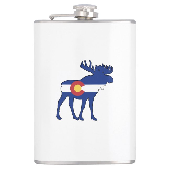Colorado Flag Moose Flachmann (Vorderseite)