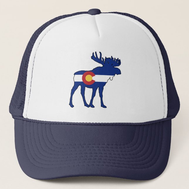 Colorado Flag Moose Truckerkappe (Vorderseite)
