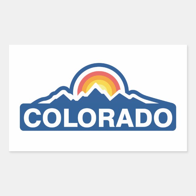 Colorado Flag Mountain Rechteckiger Aufkleber (Vorderseite)