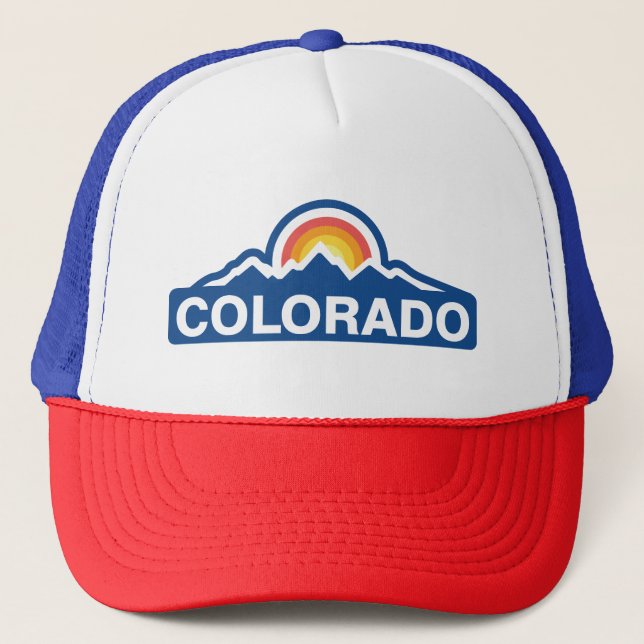 Colorado Flag Mountain Truckerkappe (Vorderseite)