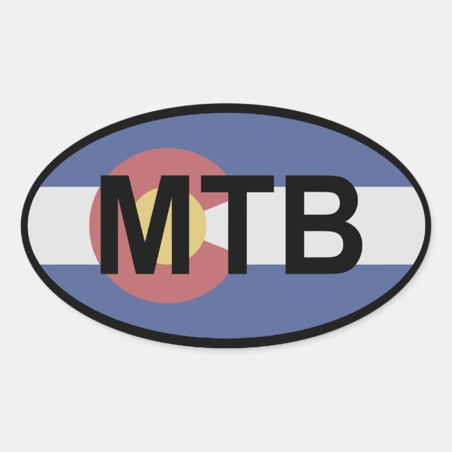 Colorado Flag Mountainbike Ovaler Aufkleber (Vorderseite)