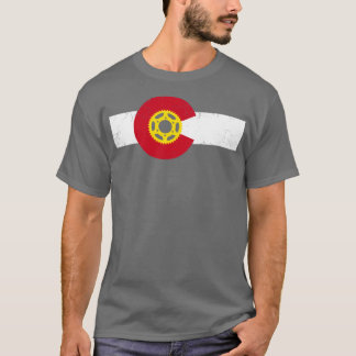 Colorado Flag Mountainbike Rad fahren T-Shirt