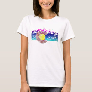 Colorado Flag Mountains Farbenfrohe Version T-Shirt
