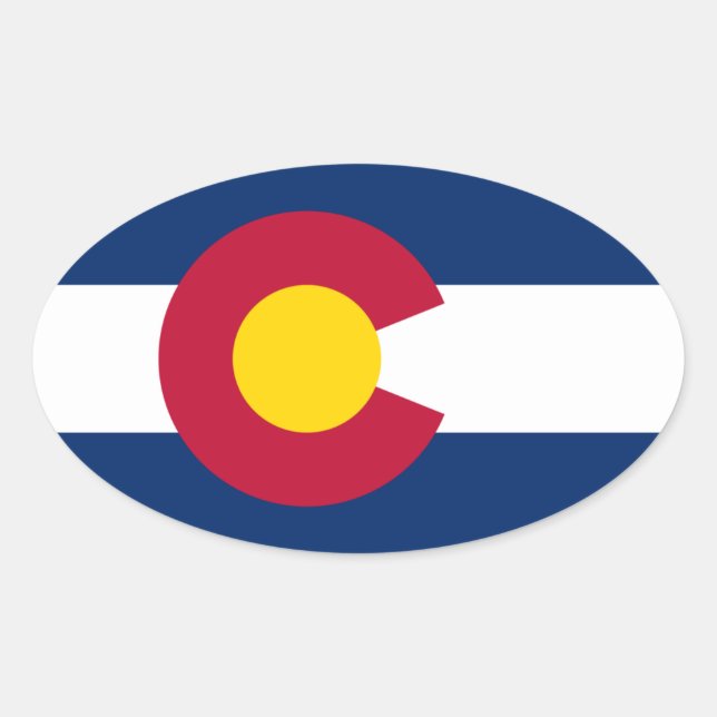Colorado Flag Ovaler Aufkleber (Vorderseite)