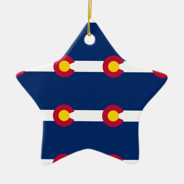 Colorado Flag Pattern Keramik Ornament (Vorne)