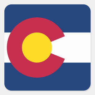 Colorado Flag Quadratischer Aufkleber