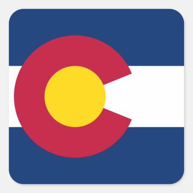 Colorado Flag Quadratischer Aufkleber (Vorderseite)