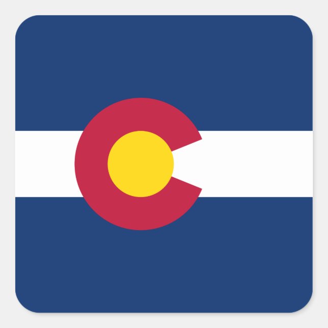 Colorado Flag Quadratischer Aufkleber (Vorderseite)