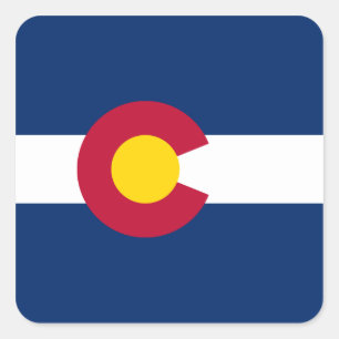 Colorado Flag Quadratischer Aufkleber