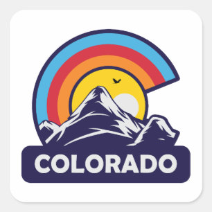 Colorado Flag Rainbow Quadratischer Aufkleber