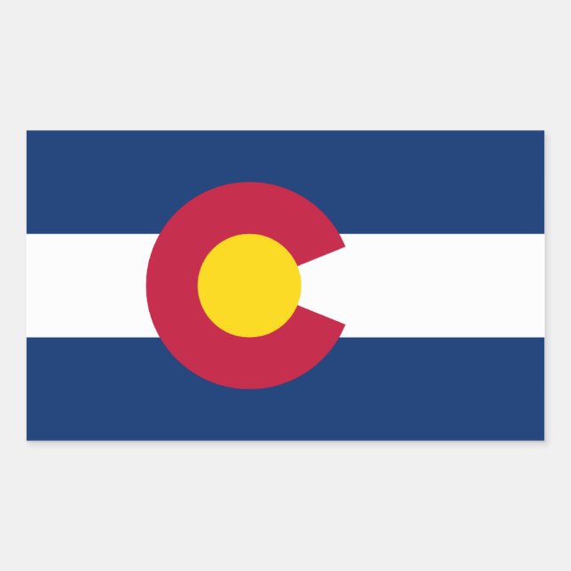 Colorado Flag Rechteckiger Aufkleber (Vorderseite)