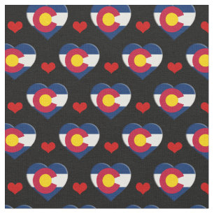 Colorado Flag & Red Heart mode Fabric / USA Stoff