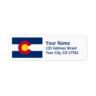 Colorado Flag Rücksendeadressen-Aufkleber