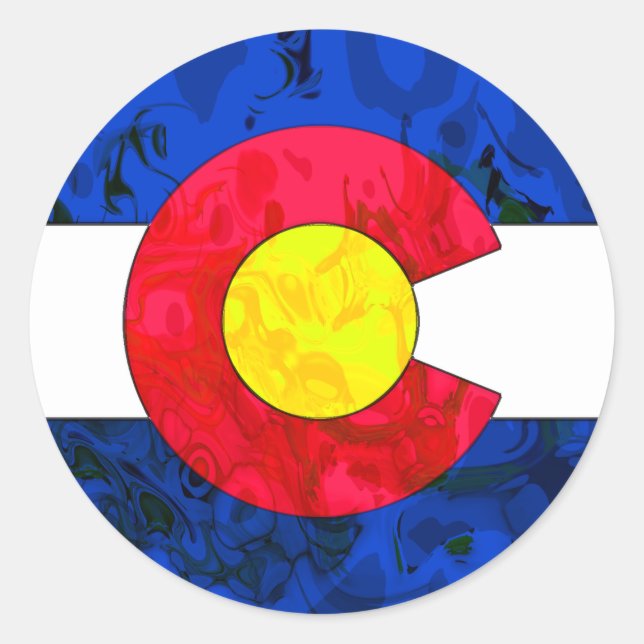 COLORADO FLAG RUNDER AUFKLEBER (Vorderseite)